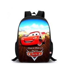 Traverse Cars Digital Printed Kids School Bag - Black (T287S)