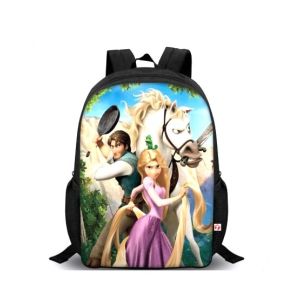 Traverse Tangled Digital Printed Kids School Bag - Black (T97S)