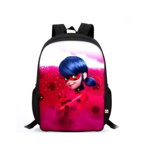 Traverse Miraculous Printed Kids School Bag - Black (T317S)