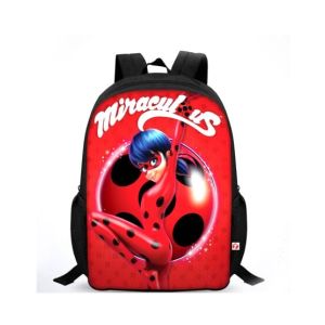 Traverse Miraculous Printed Kids School Bag - Black (T321S)