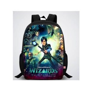 Traverse Wizard Digital Printed Kids School Backpack - Black (T878S)