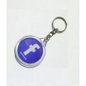 Afreeto Plastic Round Shape Logo Keychain