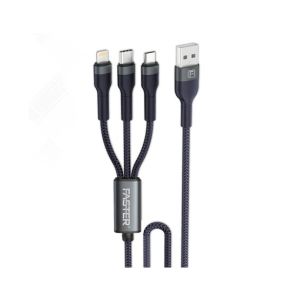 Faster 3-in-1 Denim Braided Data Cable 1.2m (D4)