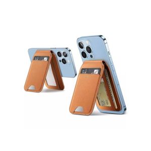 ESR Vegan Leather Magsafe Wallet & Stand Tan Brown Suede (AMT-9750)