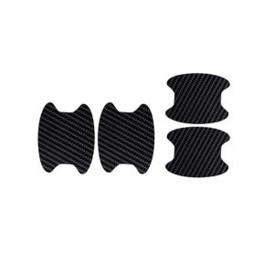 M.Mart Car Door Handle Fiber Sticker Black Pack Of 4