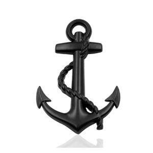 M.Mart Anchor Design Metal Logo 3D Car Sticker - Black