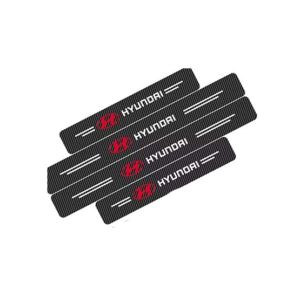 M.Mart Carbon Fiber Car Door Protection Hyundai Stickers Pack Of 4