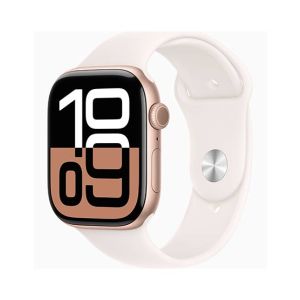 Apple Watch Series 10 Rose Gold Aluminum Case With Rubber Sport Band