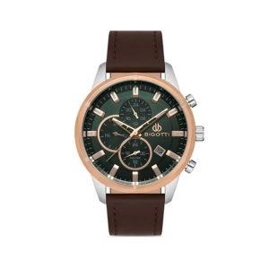 Bigotti Leather Men's Watch Brown (BG.1.10356-4)