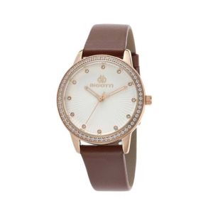 Bigotti Milano Leather Women's Watch Brown (BG.1.10025-5)
