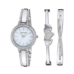 Anne Klein Swarovski Watch For Women Silver (AK/3355SVST)