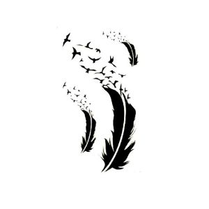 G-Mart Henna Bird Feather Temporary Tattoo Sticker