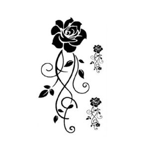G-Mart Black Roses Temporary Tattoo Sticker