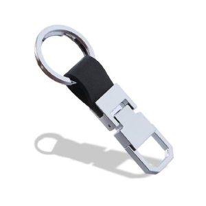 G-Mart Leather Double Ring Metal Key Chain