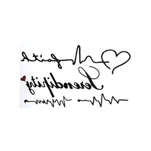 G-Mart Love Heartbeat Wave Temporary Tattoo Sticker