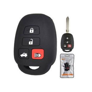 G-Mart Toyota Corolla 4 Button Silicone Key Cover Black