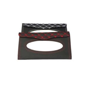 G-Mart PU Leather Car Sun Visor Tissue Box - Black