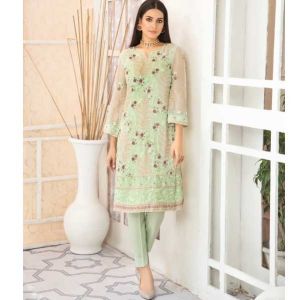 Glittire Charisma Minty Vibes Embroidered Chiffon Unstitched 1 Piece