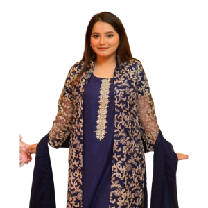 Rg Shop Embroided Inner, & Trouser 3Piece Suit.-Blue
