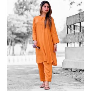Vcare Natural 2 Pieces Casual Suit For Women Orange