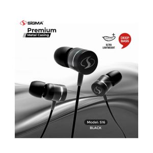 Sigma Earphones Black - (S-16)