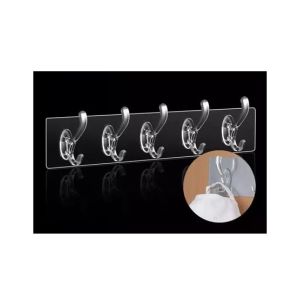 Easy Shop Transparent Universal 5 Hook Sticker