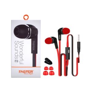 Faster F8 Wonderful Bass Sounds Earphones Black - Pack Of 3