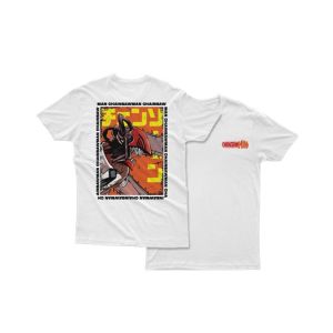 Genteez Anime Digital Printed T Shirt For Men-White-Small