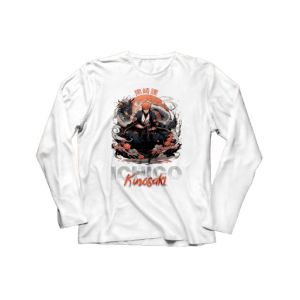 Genteez Ichigo Full Sleeves Digital Printed T Shirt For Men-White-Extra Large