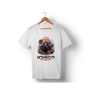 Genteez Ichigo Kurosaki Digital Printed T Shirt For Men-White-Small