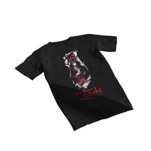 Genteez Itachi Digital Printed T Shirt For Men-Black-Medium