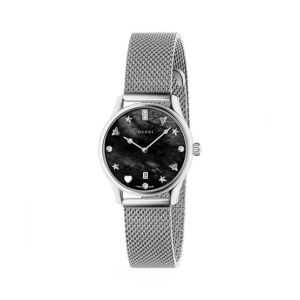 Gucci G-Timeless Diamond Dial Women's Watch Silver (YA1265001)
