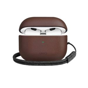 Uniq Terra Genuine Leather For AirPods 3rd Gen Case Brown