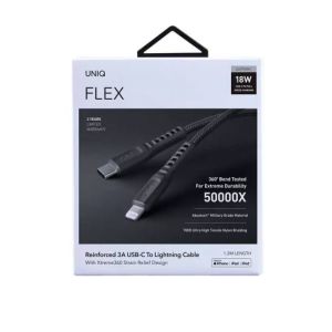 Uniq Flex USB-C TO Lightning Strain Relief Cable Charcoal