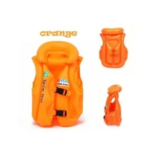 Inflatable Swimming Pool Vest Jacket for Kids - 26 inches - Orange (PX-11308)