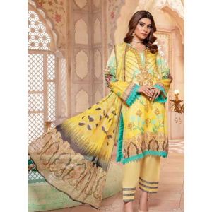 Jahanara Coral Mid Summer '22 Unstitched 3 Piece Suit Lemon Yellow (CJ9-06)