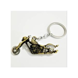 King Hat & Caps Bike Design Heavy Metal Keychain Golden