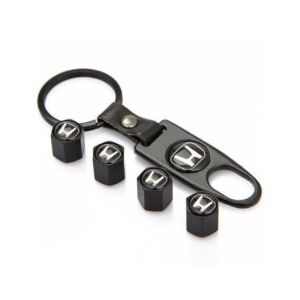 M.Mart Honda Tyre Valves Caps + Keychain (Pack of 5)