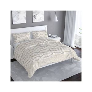 Maguari Chain Design Double Bed Beige (0367)