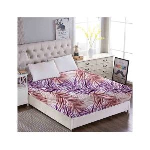 Maguari Palm Leafs Cotton Fitted King Bed Sheet (0426)
