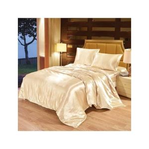 Maguari Soft Silk Shine Double Bed Sheet Beige