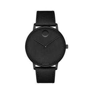 Movado Face Leather Men's Watch Black (640002)