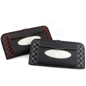 Muzamil Store Sun Visor Car Tissue Box Black