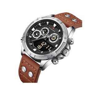 Naviforce Dual Time Exclusive Edition Watch For Men Brown (Nf-9224-6)