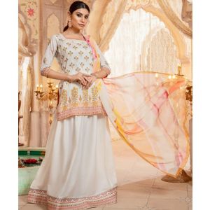 Jahanara Coral Mid Summer '22 Unstitched 3 Piece Suit Spring White (CJ9-11)