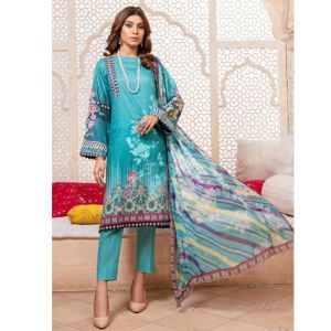 Jahanara Coral Mid Summer '22 Unstitched 3 Piece Suit Teal Green (CJ9-03)