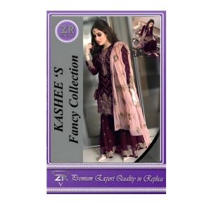 Zr Collection Chiffon 3Pcs Heavy Dori Work Party Wear