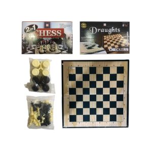 Planet X Chess & Draughts 2 in 1 Board Game (PX-11407)