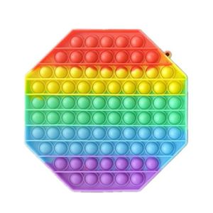 Planet X Fidget Big Size Rainbow Octagon Pop Bubble Toy (PX-11059)