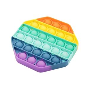 Planet X Pop Bubble Fidget Hexagonal Rainbow Silicone Toy (PX-11000)